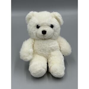 1991 White Teddy Bear Plush 8” Stuffed Animal Just Friends Vintage